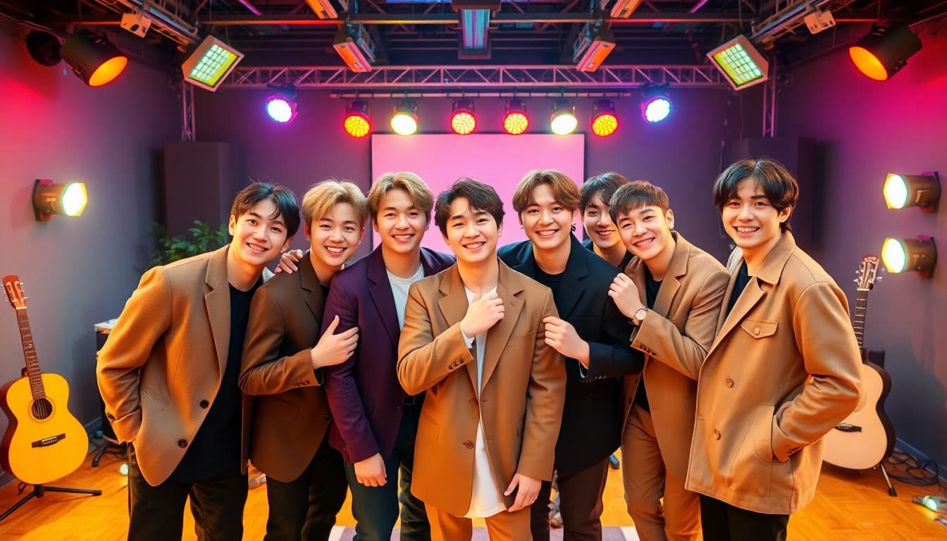 BTS news featuring dynamic group photo showcasing their vibrant personalities and styles.