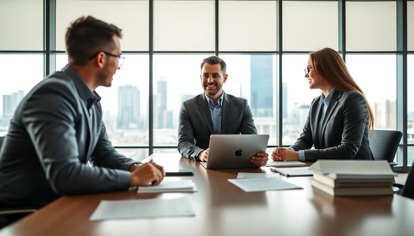 Engaging discussion on tax planning and wealth management with a financial consultant.