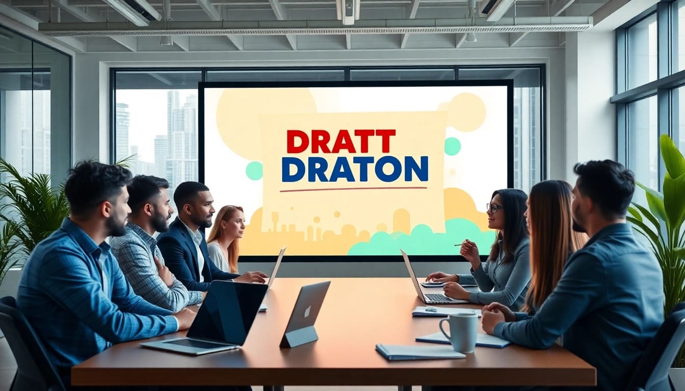 Unternehmensanimation im Kontext eines kreativen Brainstormings mit einem Team in einem modernen Büro.