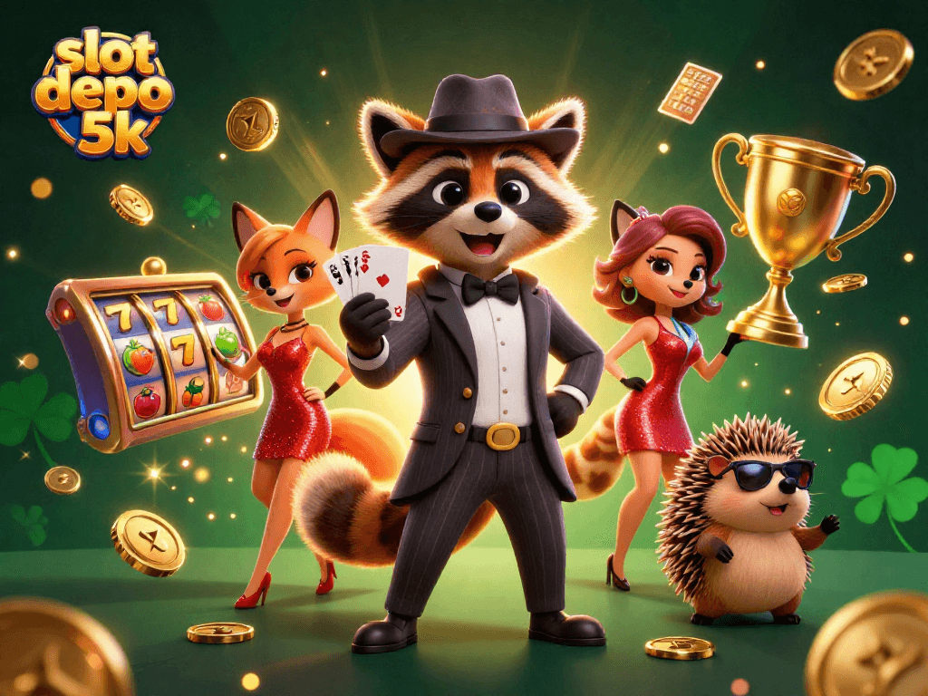 Spin to win big with slot depo 5k featuring animated casino characters and dynamic elements.