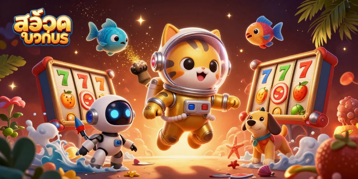 Engage with สล็อตทดลอง and experience vivid casino excitement through a vibrant illustration.