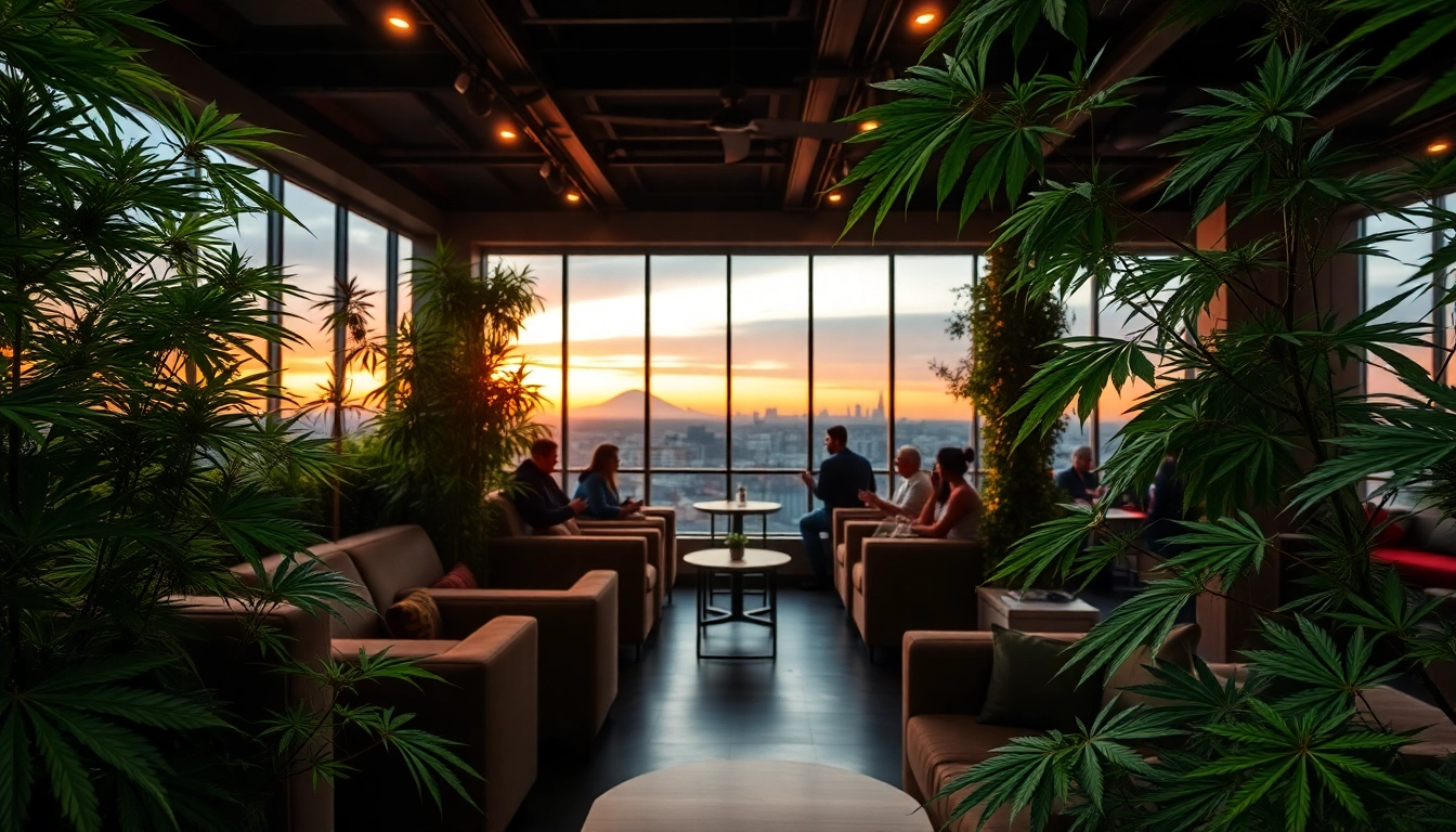 Meilleurs Clubs Cannabis Madrid offrant une ambiance accueillante avec des plantes vertes.