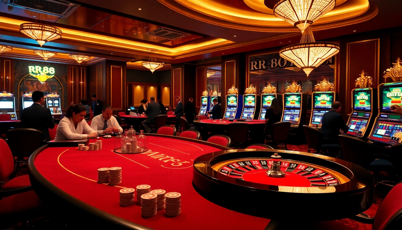 Experience high-stakes gaming at RR88 with vibrant table action and luxury atmosphere.