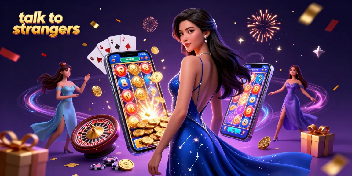 Engage in thrilling conversations as you talk to strangers, experiencing the excitement of connection through gambling-themed visuals.