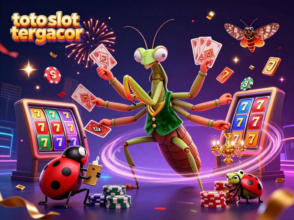 Engage with exciting toto slot tergacor action featuring vibrant slot reels and celebratory confetti.