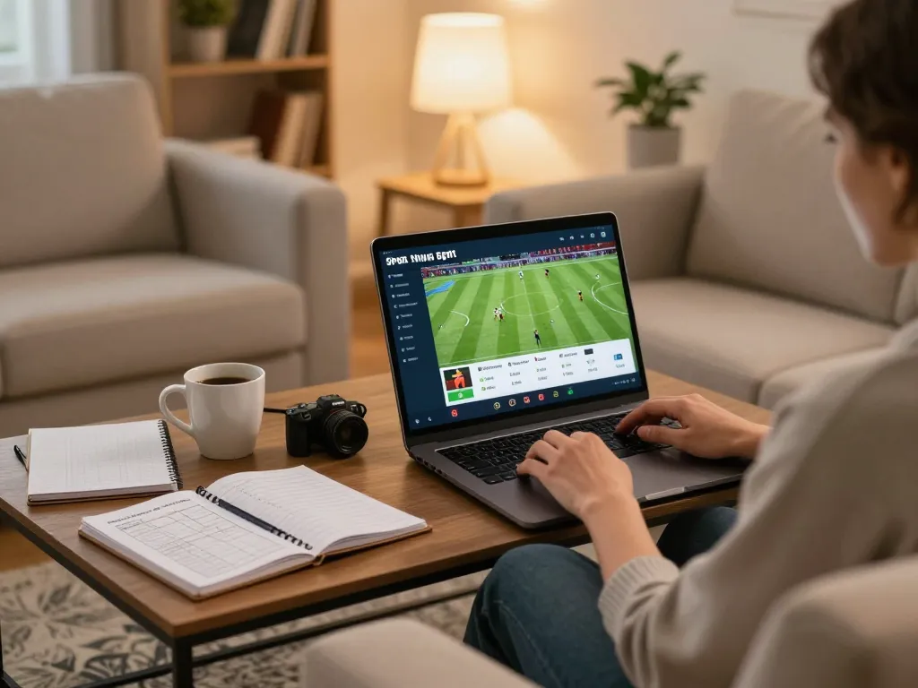Engaging in online betting on siti scommesse esteri while seated comfortably at home.