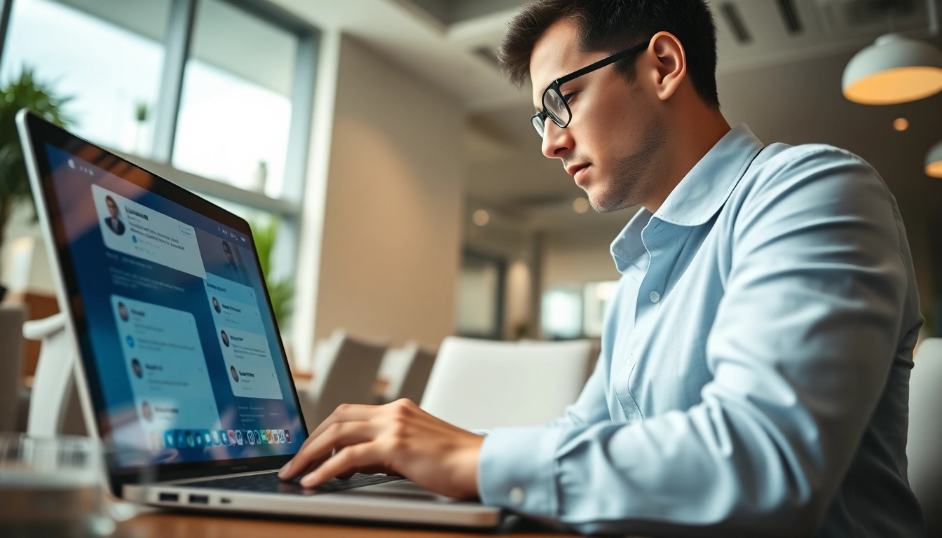 Extract emails from linkedin profiles using a professional setting with a focused individual.