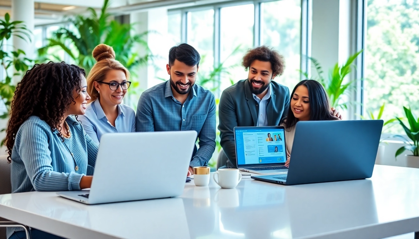Utilize hubspot free tools in a collaborative workspace with professionals engaged in strategy sessions.