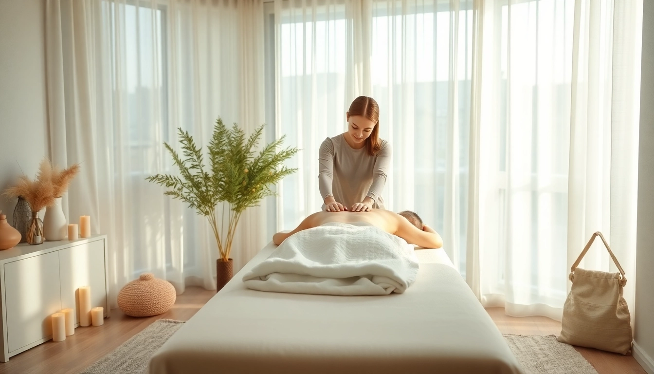 출장마사지 session in a calming home environment with a professional therapist.