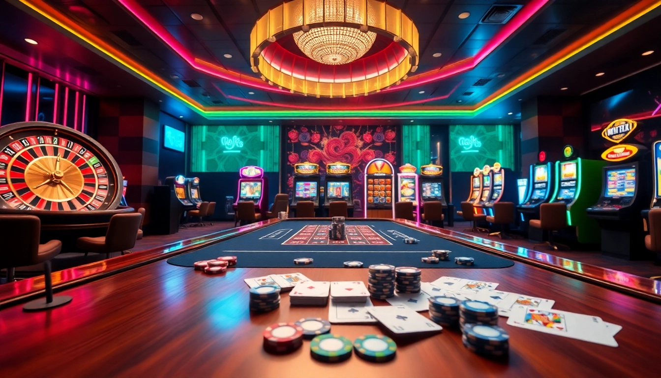 Experience thrilling online gaming at dom88.us.com with vibrant tables and sleek slot machines.