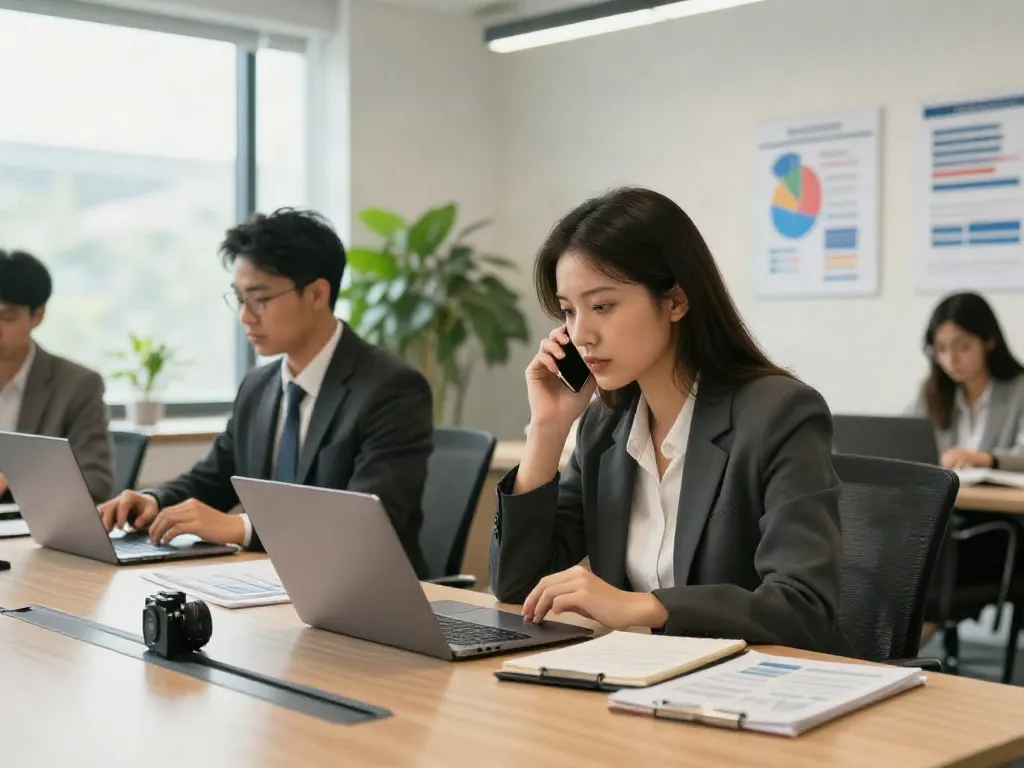 Business professionals collaborating in the office, read the full info here for teamwork insights.
