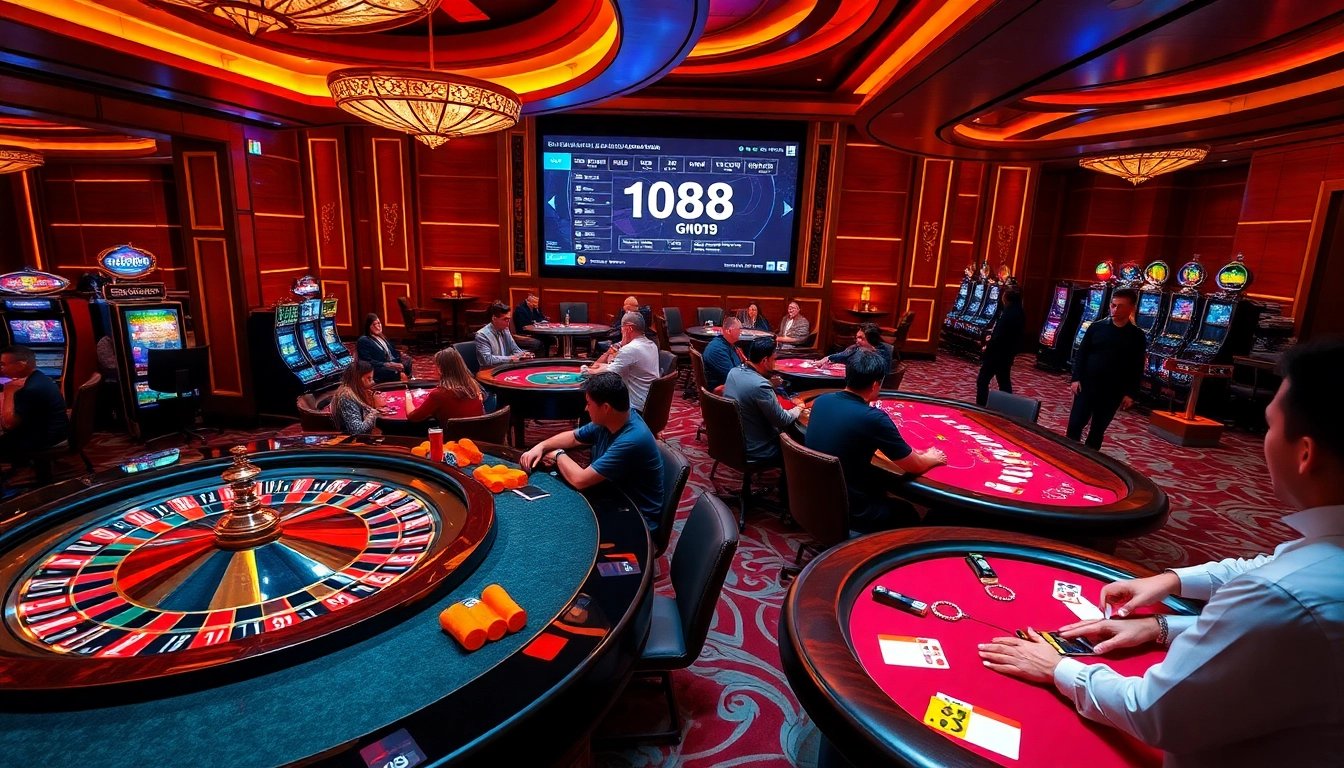 Engage thrilling games at loto188.gb.net with vibrant casino visuals and players enjoying diverse experiences.