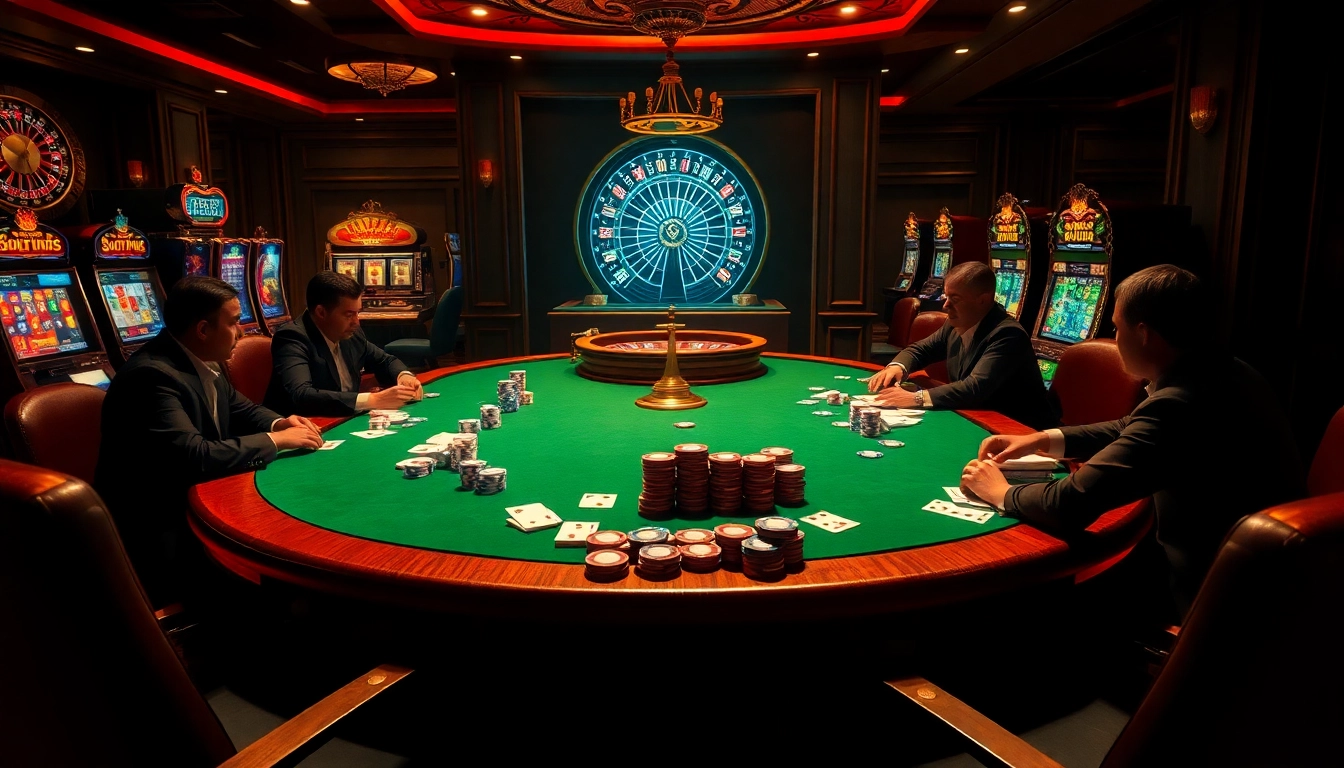 The hidden wiki provides insights on engaging poker strategies amidst a luxurious casino backdrop.