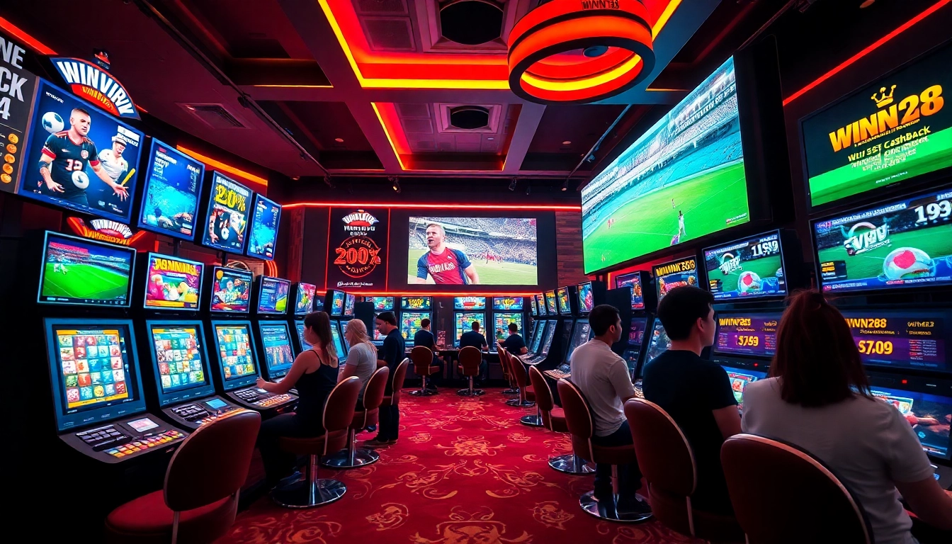 Vibrant online casino experience at winvn88.live featuring engaging gaming setups.