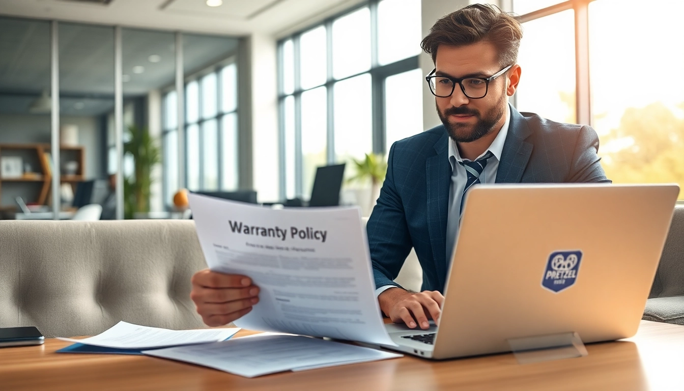 Evaluate if Pretzel a good warranty company by reviewing warranty policies in a bright office.