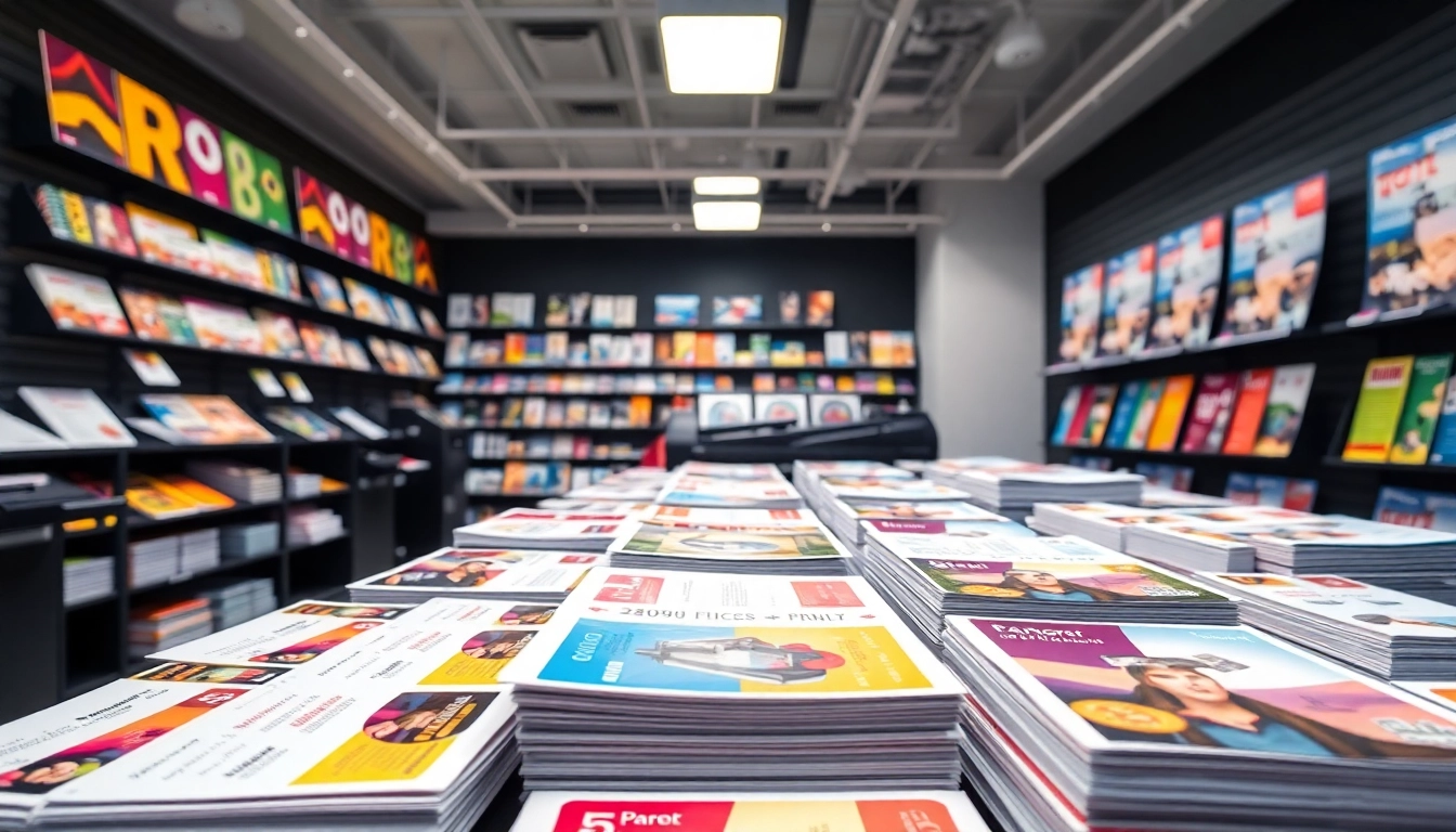 Engaging budget printing edmonton ab showcase featuring a vibrant printing station filled with colorful materials.