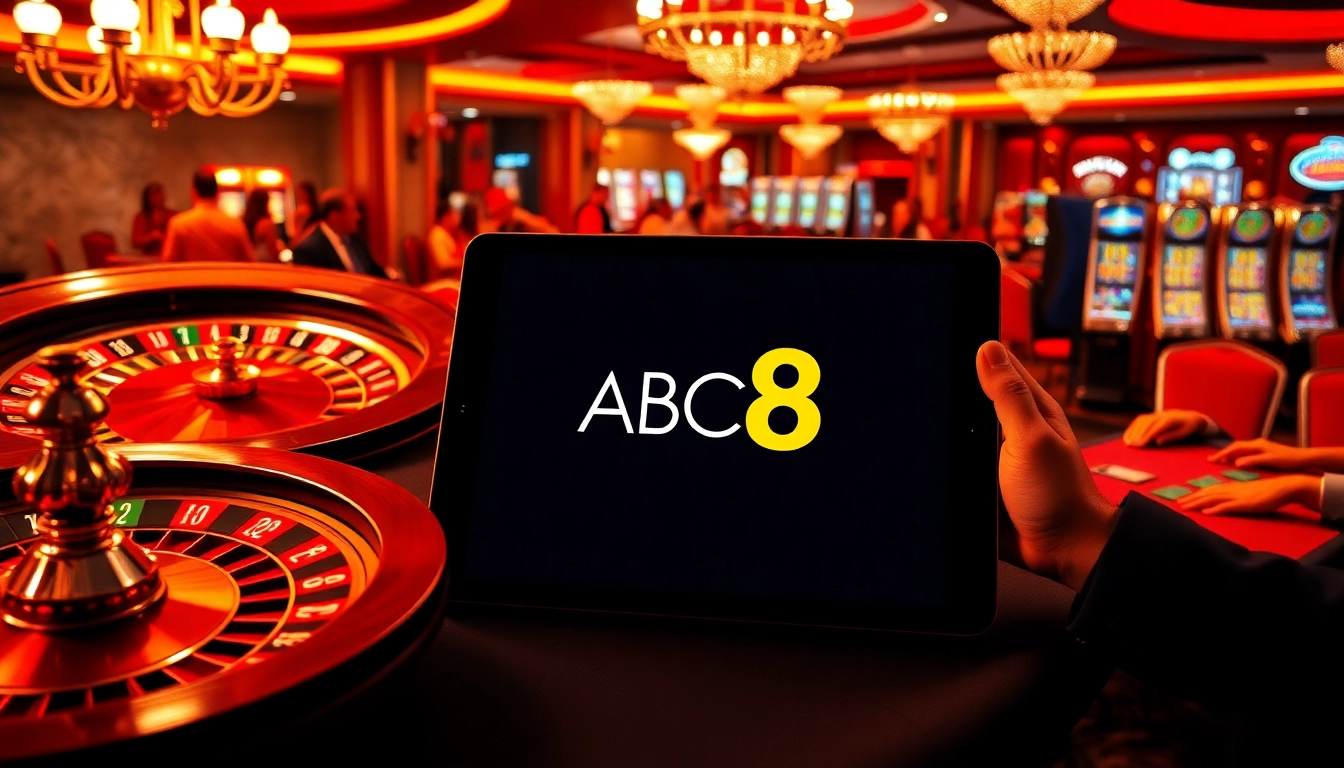 Experience the thrill of gambling at ABC8's elegant casino with lively poker and roulette games.