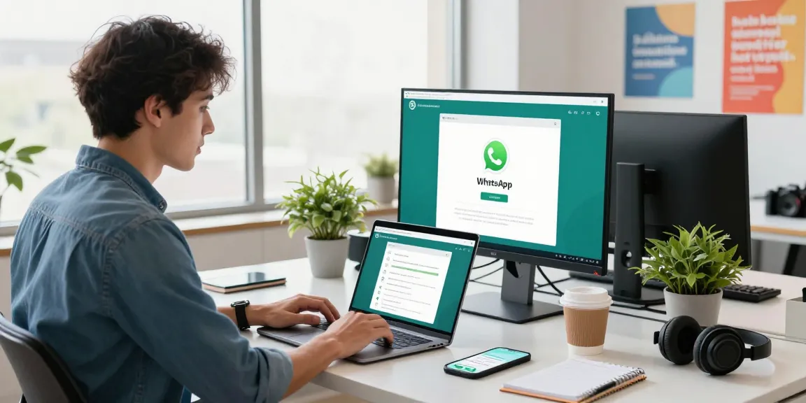 Seamless interaction using WhatsApp網頁版 on a modern desk setup.
