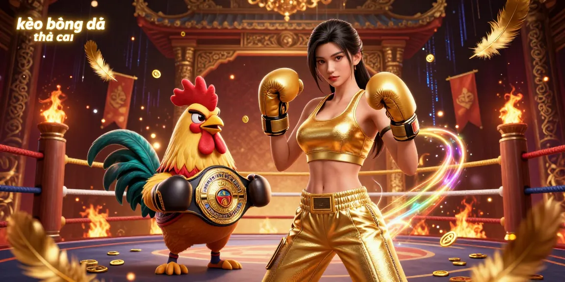 Engage in kèo bóng đá nhà cái action with a stunning scene featuring a dynamic woman and a championship rooster.