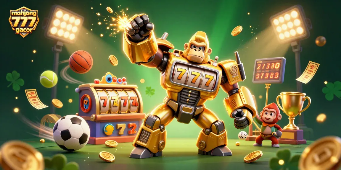 Experience the thrill of winning at Mahjong 777 Gacor with vibrant casino-themed graphics.