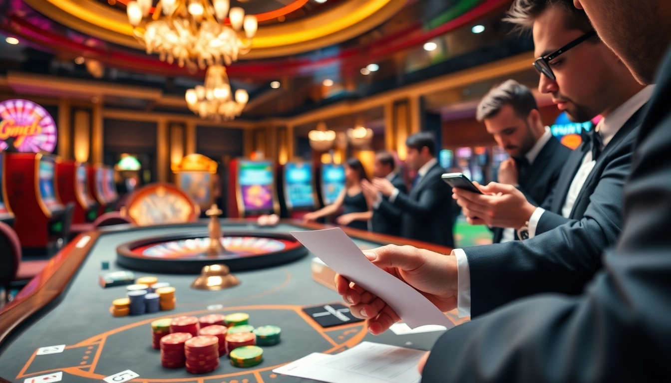 Experience the thrill of link alternatif sbobet betting with vibrant casino scenes and excited players.