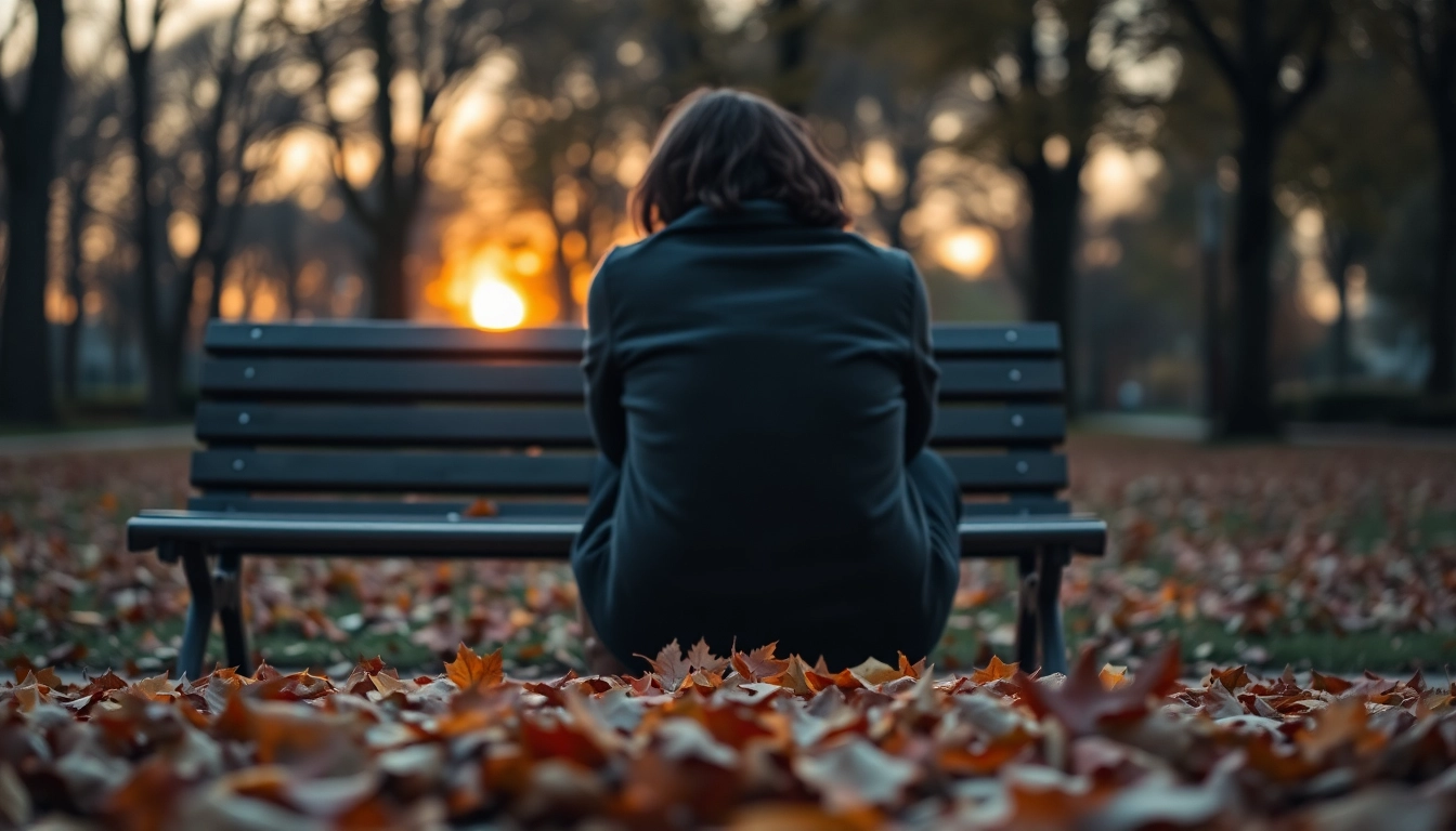 Understanding depression symptoms through reflection in a serene autumn setting.