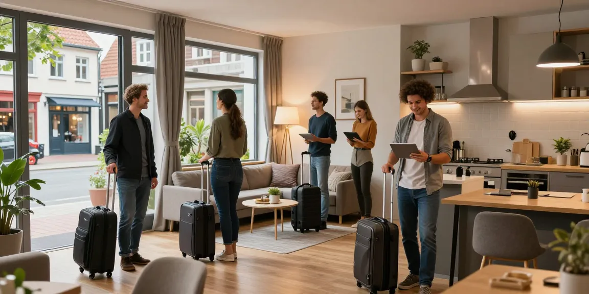 Monteurzimmer Hannover: Freundlicher Gastgeber begrüßt Arbeitsgruppen in einem gemütlichen Apartment.