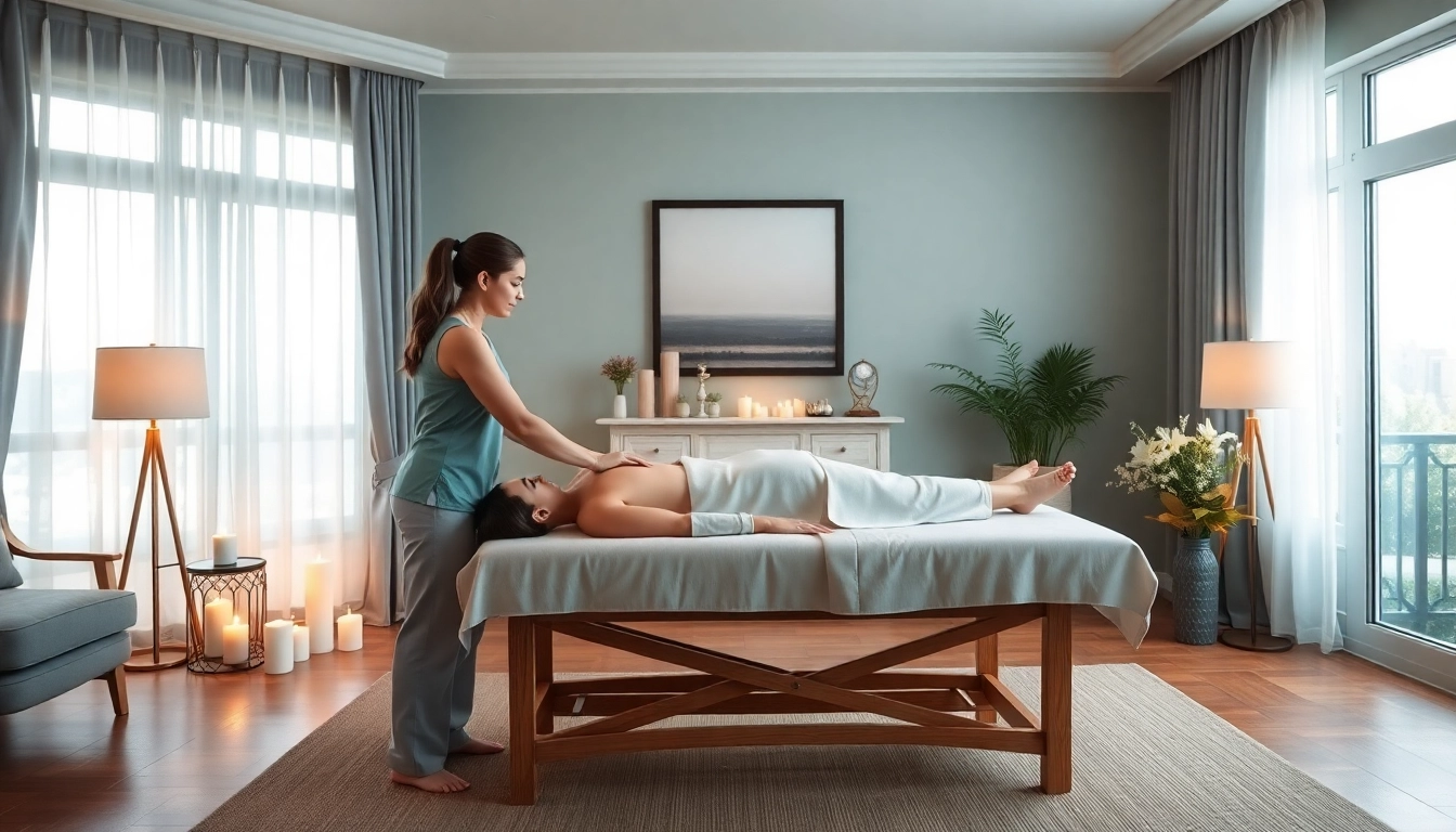 Engaging and relaxing 출장마사지 service in a serene home setting.