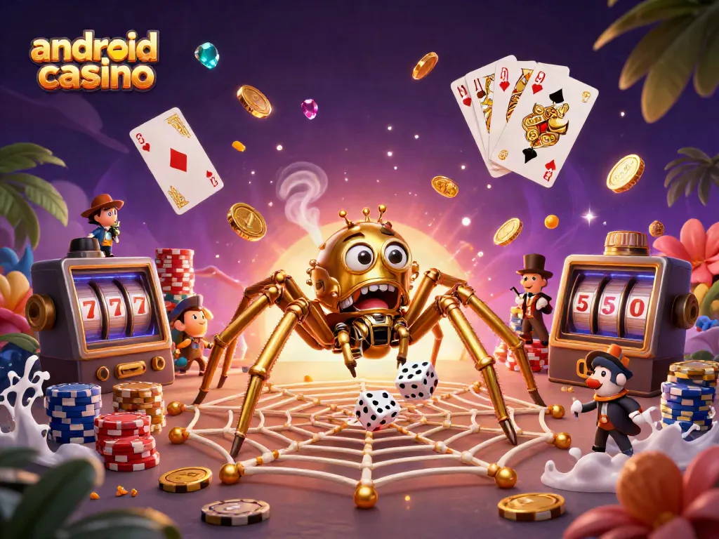 Experience the thrilling world of android casino gaming with a captivating 3D illustration.
