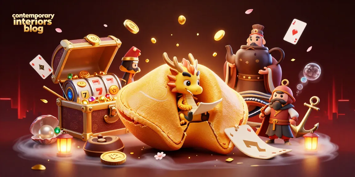 Experience the dynamic energy of a contemporary interiors blog with this vibrant casino-themed 3D illustration.