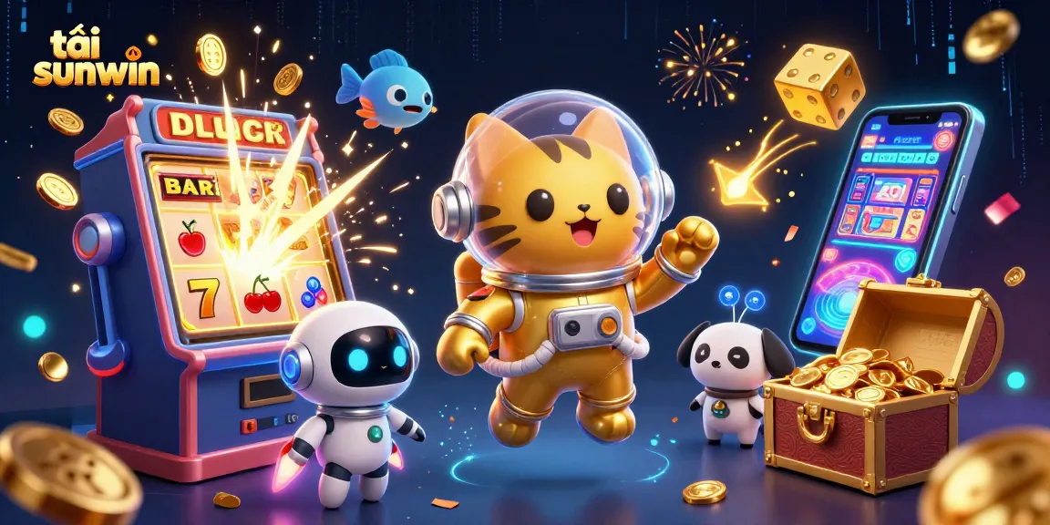 Join the excitement with tải sunwin in this vibrant 3D casino scene featuring colorful symbols and characters.