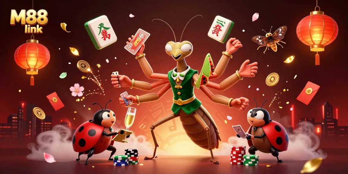 Experience thrilling M88 link gaming with colorful characters and dazzling casino elements.