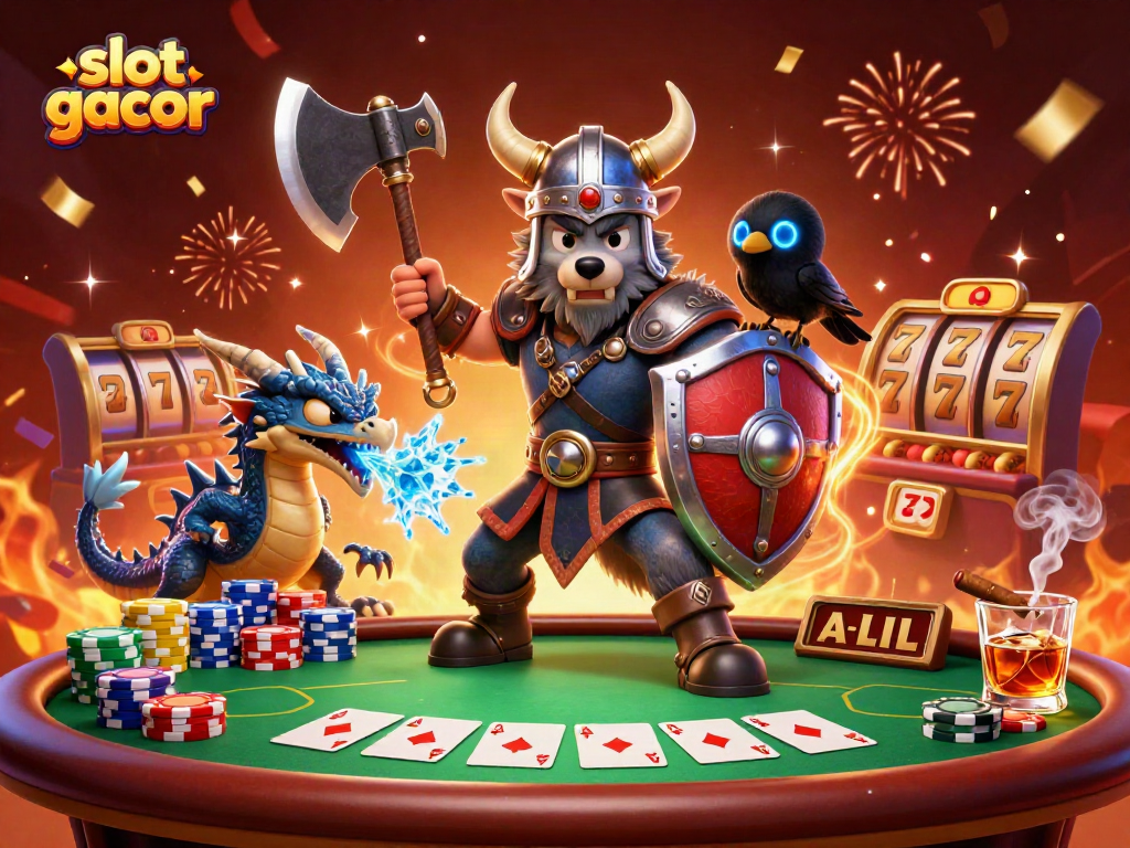 Experience the thrill of slot gacor as Viking warriors and mystical creatures join the gaming table.