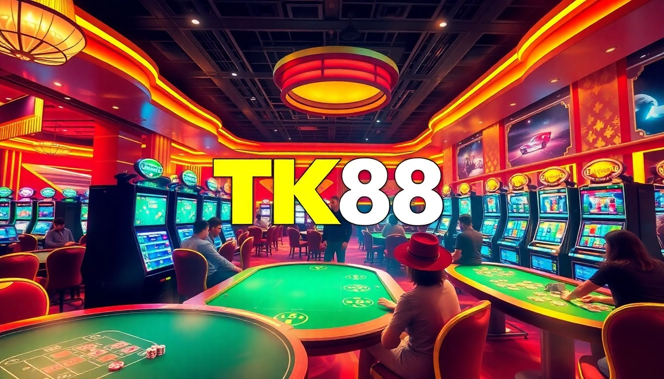 Experience the excitement of online gambling with TK88 at tk88win.live, showcasing vibrant casino games and players.