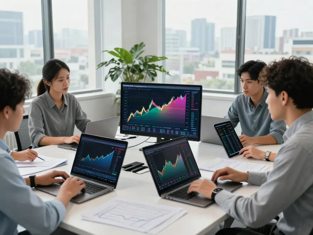 Collaboration on FintechZoom.com financial data analysis in a modern office setting.