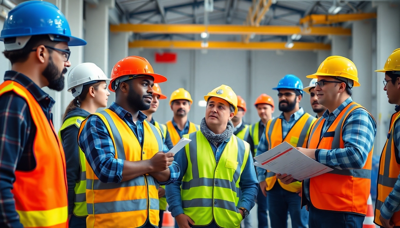 Engaging construction safety training session emphasizing teamwork and safety protocols.