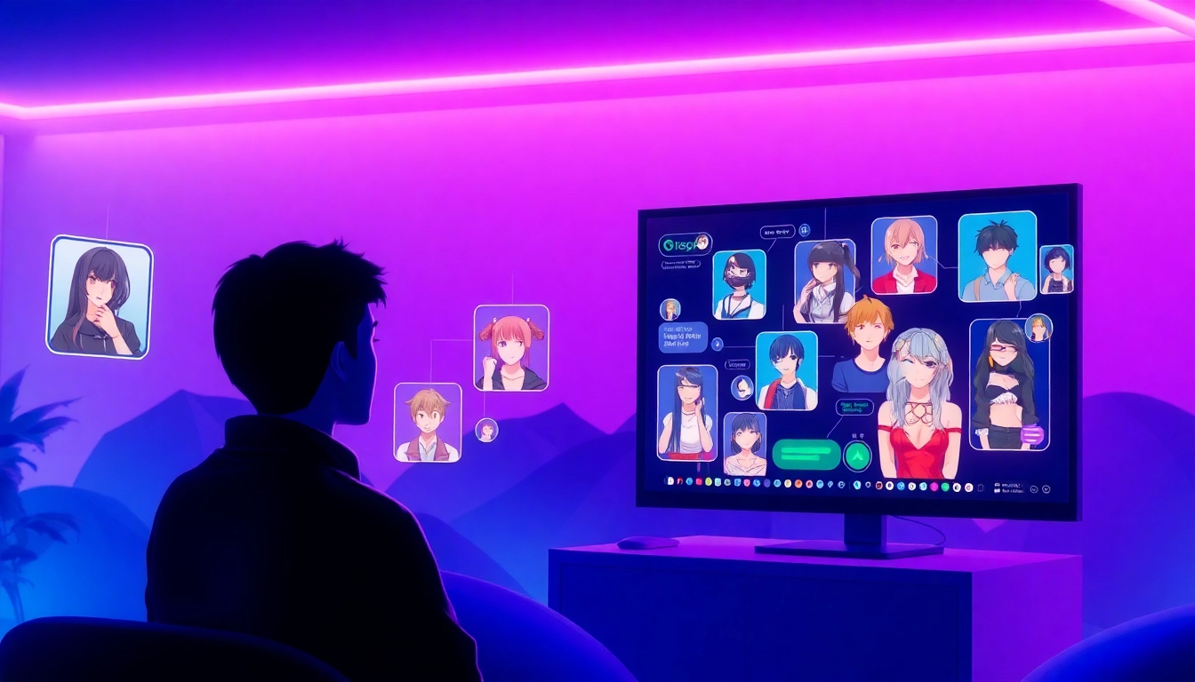 Engaging user exploring various nsfw character ai options in a captivating digital environment.