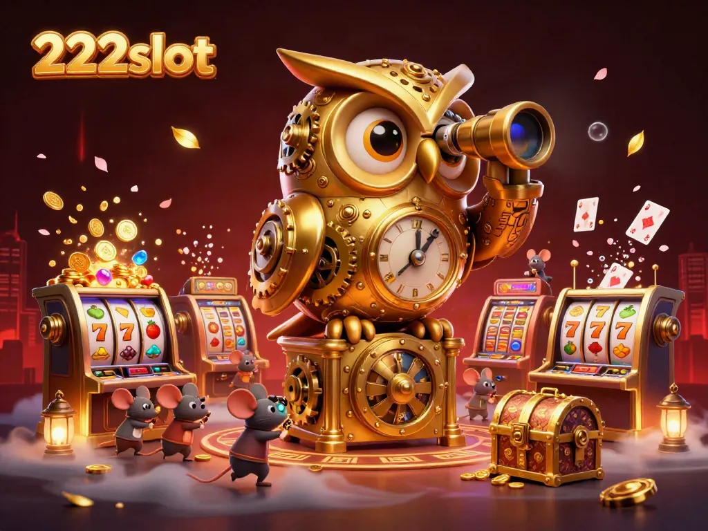 Mainkan slot seru 222slot dengan karakter menarik dalam ilustrasi kasino yang memukau.