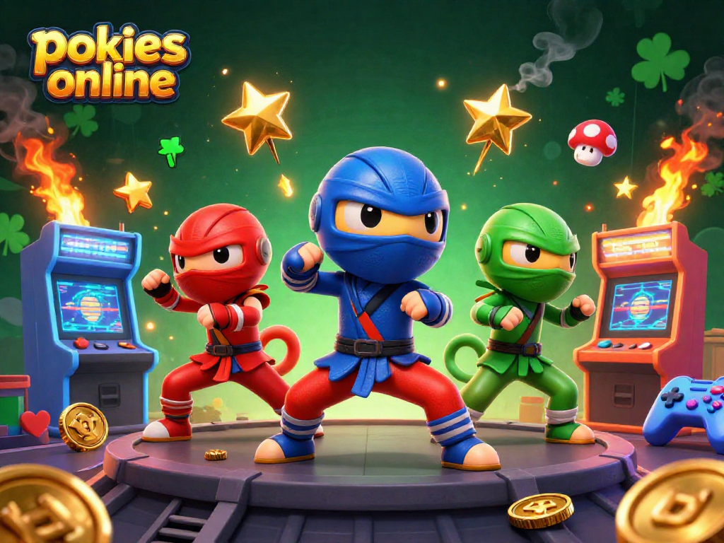 Experience thrilling pokies online with colorful arcade games and ninja chameleons in action.