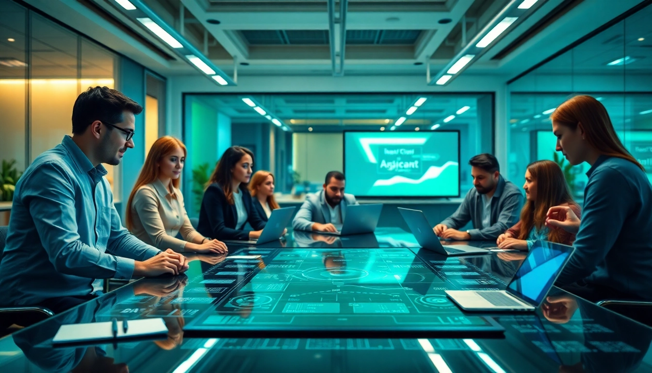 Engage with an AI assistant for enterprise teams enhancing collaboration in a modern office.