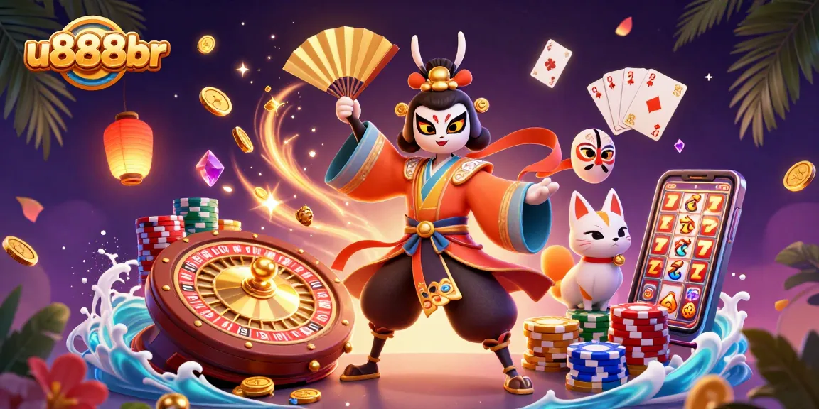 Spin to win at u888br with a vibrant casino scene showcasing exciting gambling elements.