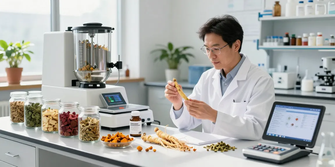 Exploring made in Canada supplements with herbal ingredients in a modern lab.