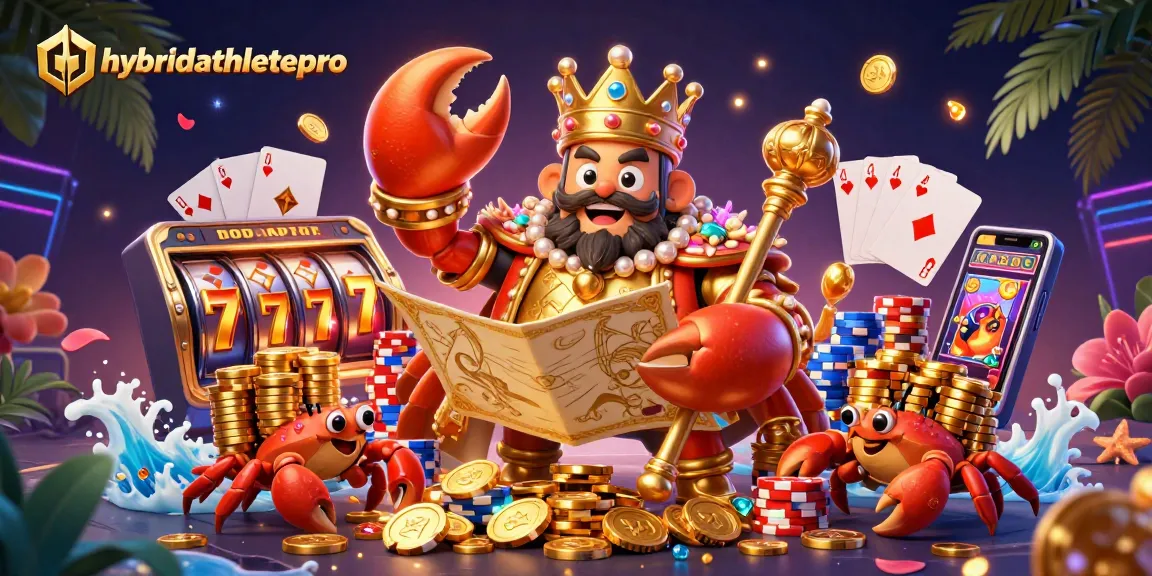 Spin and win with hybridathletepro's vibrant casino scene featuring a golden crab emperor.