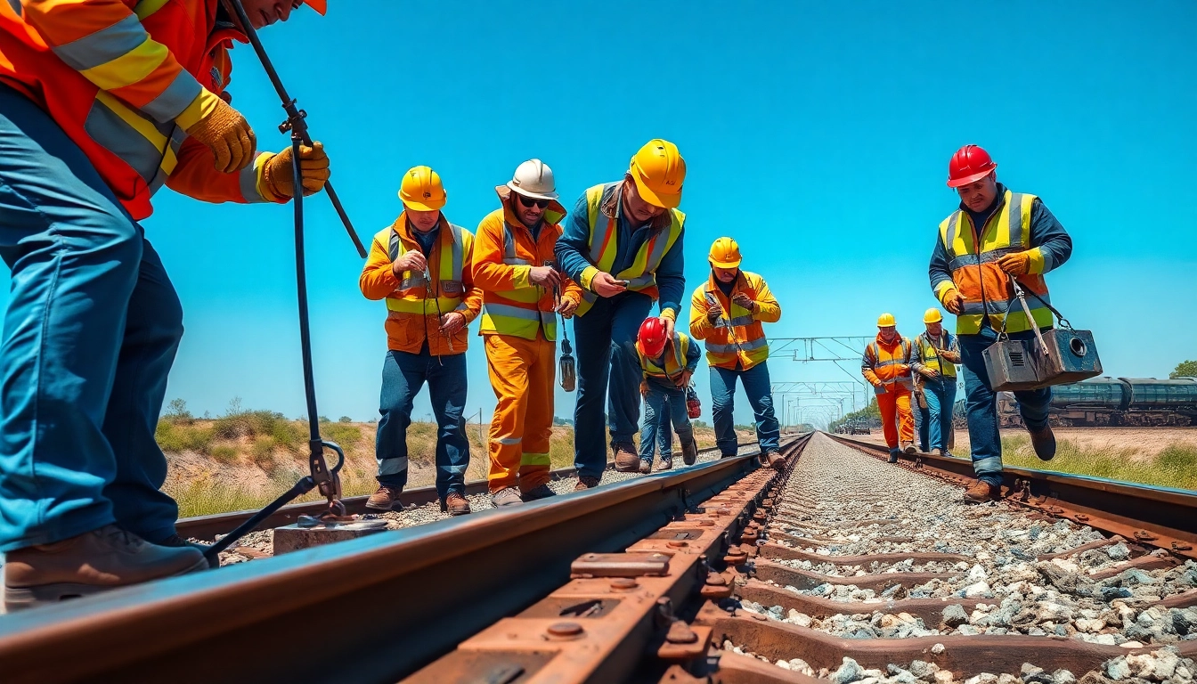 Emergency RailroadRepair team performing critical repairs on damaged tracks.