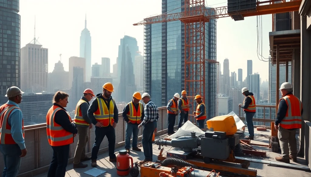 Showcasing the work of a New York City Commercial General Contractor on a vibrant construction site.