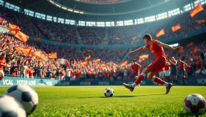 축구중계 실시간 방송 장면에서 응원하는 팬들이 가득한 경기장