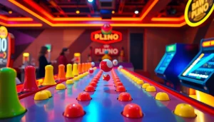 Mainkan demo plinko dengan pegs berwarna-warni dan bola yang jatuh mengasyikkan.