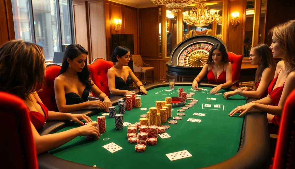 Players engage in a high-stakes poker game at u888 com, showcasing luxury and excitement.