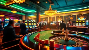 Players enjoying high-stakes poker at tobet88's luxurious online casino event.