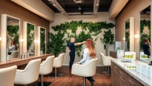 Aveda salon San Diego offering a relaxing environment with skilled stylists providing hair highlights.